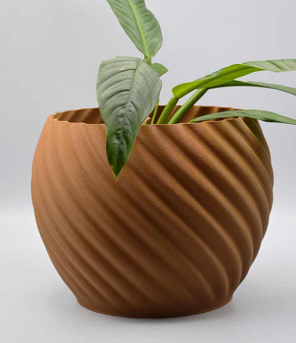Mandala Planter Brown Wood