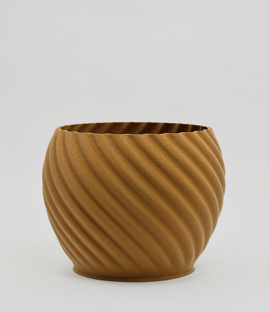 Mandala Planter Brown Wood