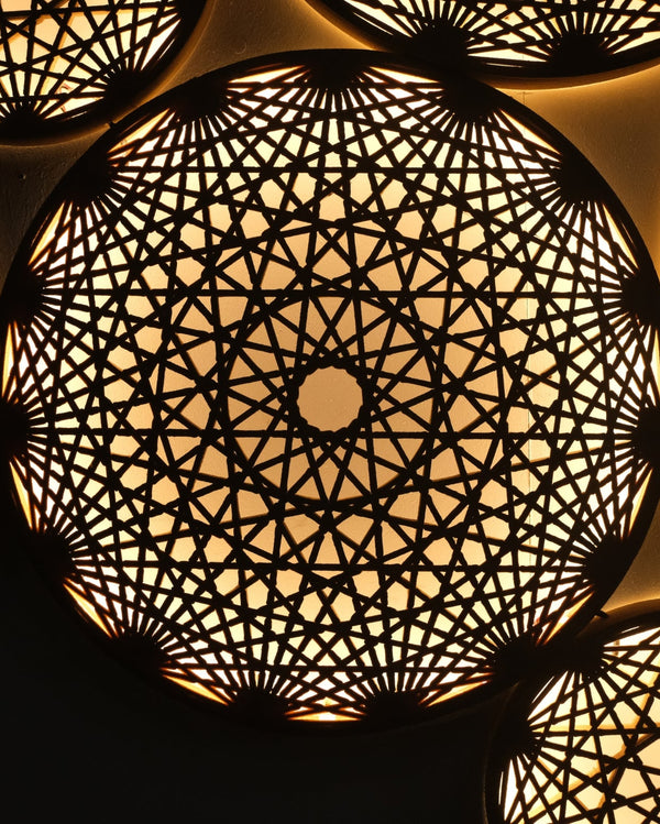 Aura Wall Art by Fab.Pub in a hotel lounge interior setting