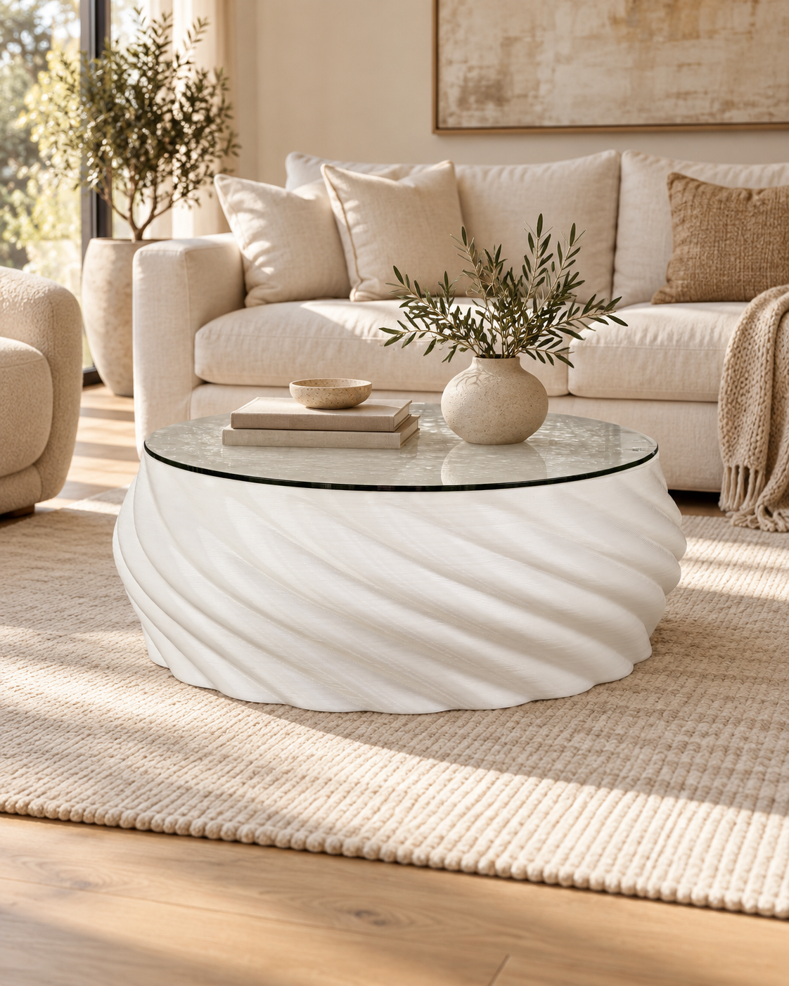 Styling visualisation of the Mandala product in a furnished interior; accessories not included.