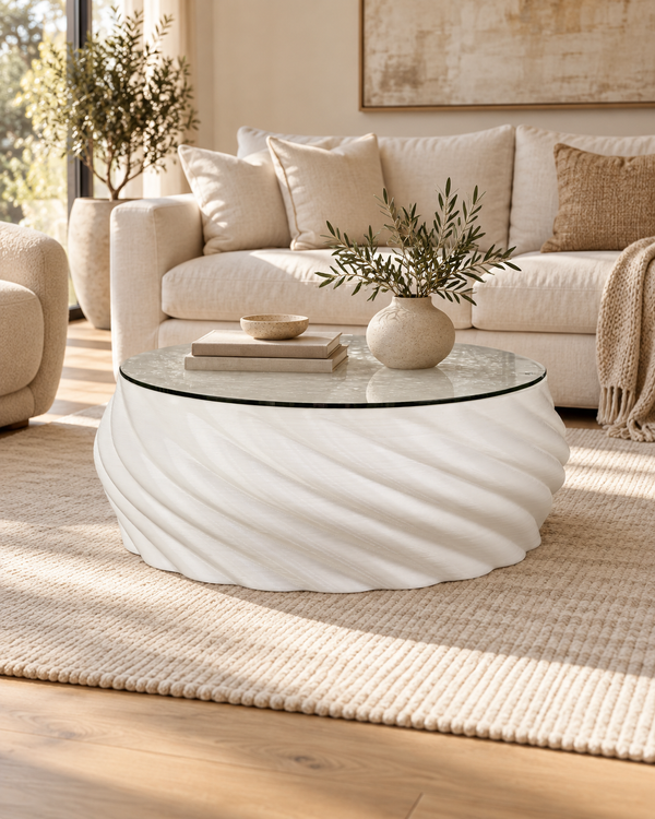 Styling visualisation of the Mandala product in a furnished interior; accessories not included.