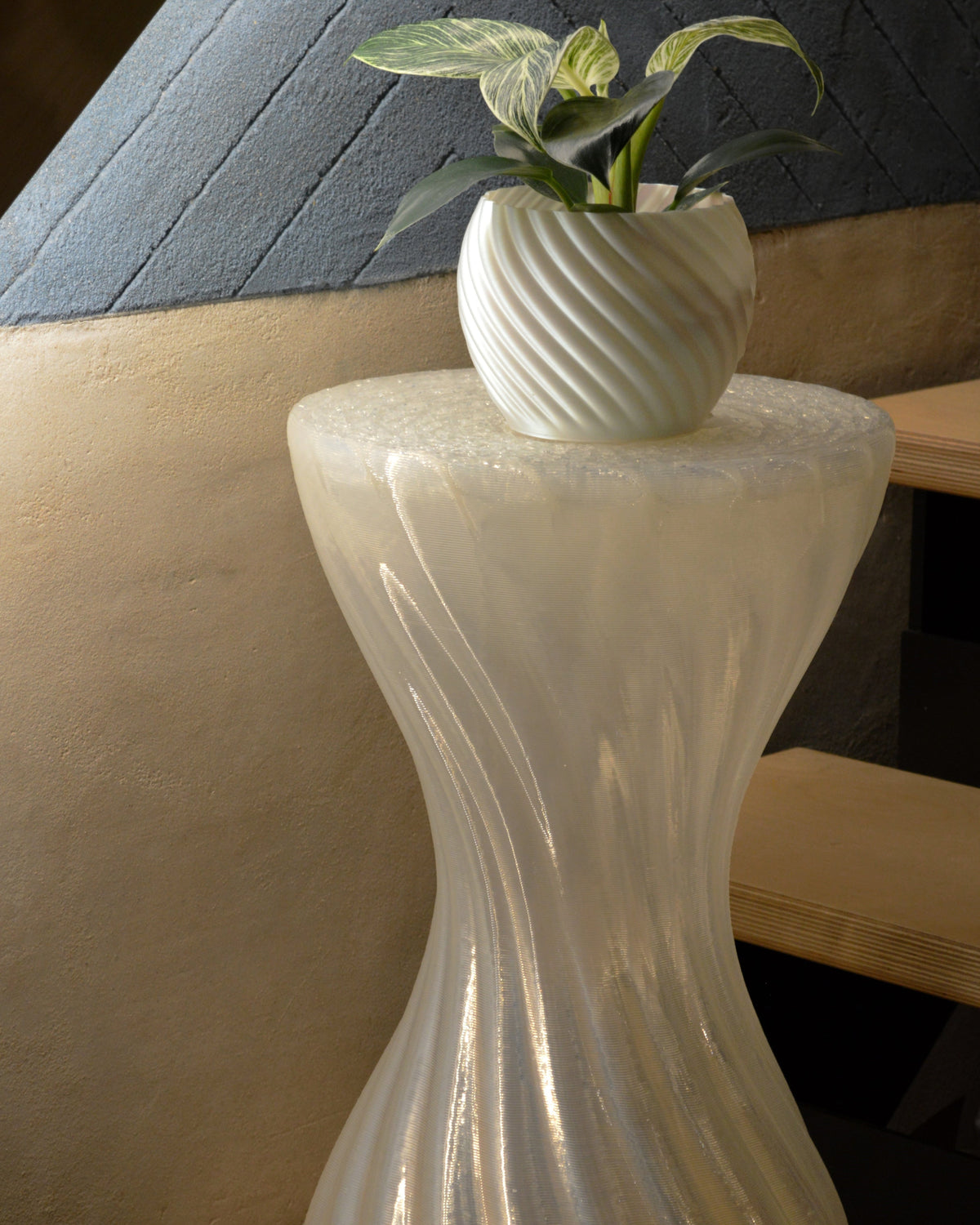 Mandala Stool Clear by Fab.Pub styled in a modern living space