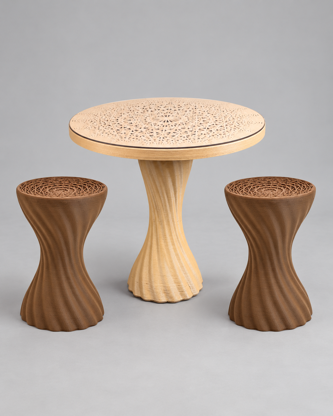 Mandala bistro complete set on grey background, product visualisation