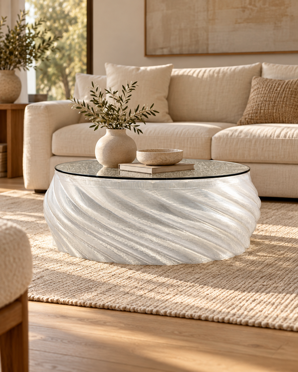 Styling visualisation of the Mandala product in a furnished interior; accessories not included.