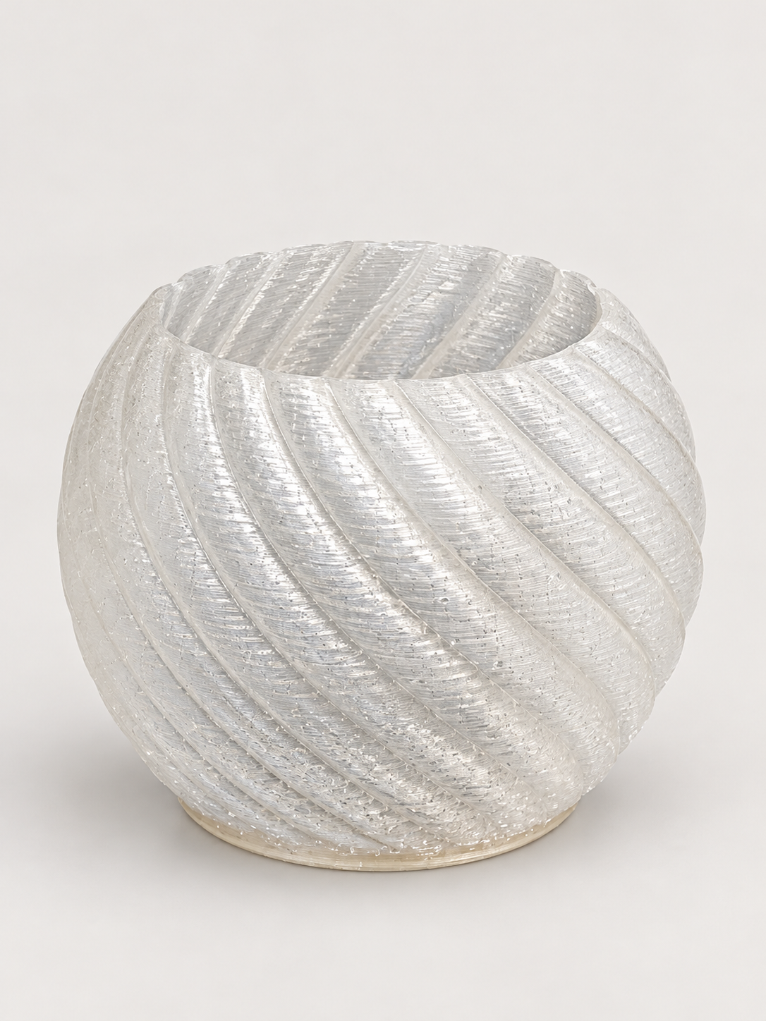 Clear Mandala XL planter, empty studio view