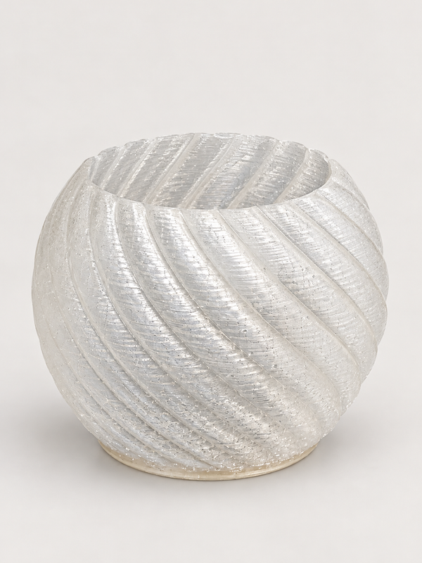 Clear Mandala XL planter, empty studio view