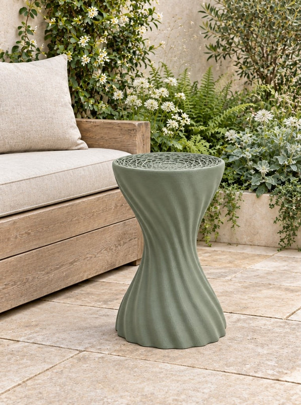 Mandala stool in sage; colour visualisation